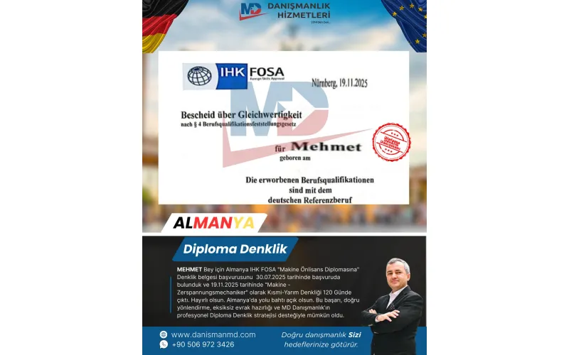Almanya da Diploma Denklik ve Vize İşlemleri - MD Danışmanlık Hizmetleri Antalya