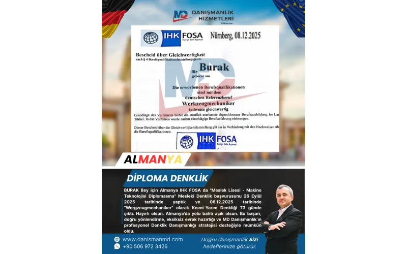 Almanya da Diploma Denklik ve Vize İşlemleri - MD Danışmanlık Hizmetleri Antalya
