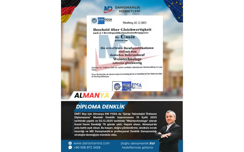 Almanya da Diploma Denklik ve Vize İşlemleri - MD Danışmanlık Hizmetleri Antalya