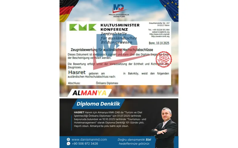 Almanya da Diploma Denklik ve Vize İşlemleri - MD Danışmanlık Hizmetleri Antalya