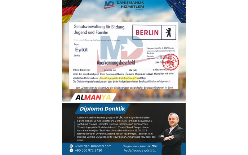 Almanya da Diploma Denklik ve Vize İşlemleri - MD Danışmanlık Hizmetleri Antalya